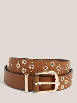 Hobbs Nima Eyelet Leather Belt, Tan, Tan