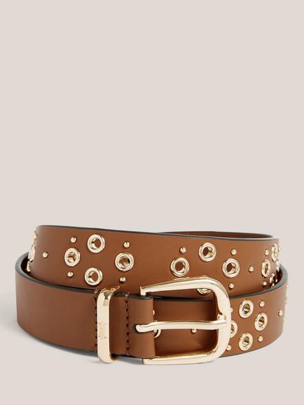 Hobbs Nima Eyelet Leather Belt, Tan, Tan