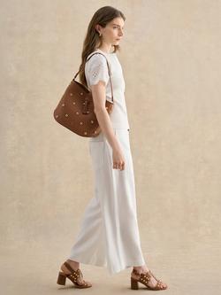 Hobbs Brooke Studded Leather Bag, Tan - view 2, Tan