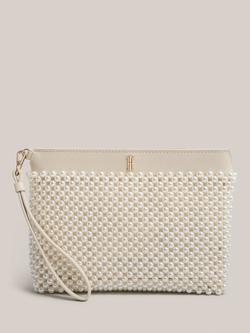 Hobbs Catherine Pearl Clutch Bag, Warm Ivory, Warm Ivory