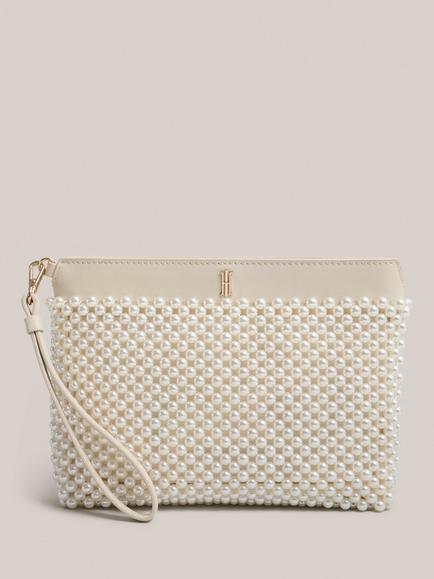 Hobbs Catherine Pearl Clutch Bag, Warm Ivory, Warm Ivory