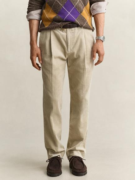 GANT Cotton Corduroy Suit Trousers, Clay Beige - view 2, Clay Beige