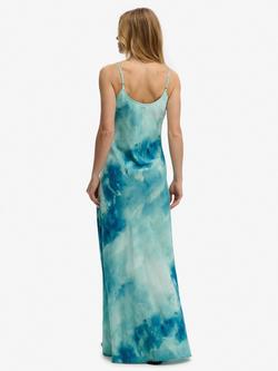 Superdry Printed Maxi Slip Dresses, Sage Sky Blue - view 2, Sage Sky Blue