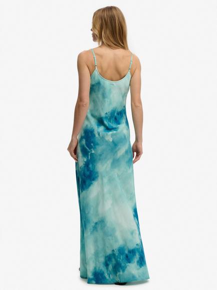 Superdry Printed Maxi Slip Dresses, Sage Sky Blue - view 2, Sage Sky Blue