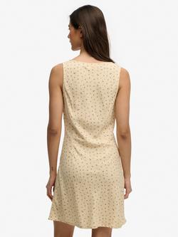 Superdry Printed Sweetheart Mini Dress, Brown - view 2, Yellow