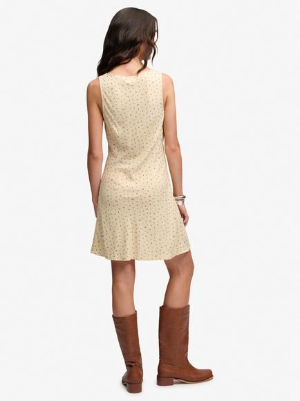 Superdry Printed Sweetheart Mini Dress, Brown - view 2, Yellow