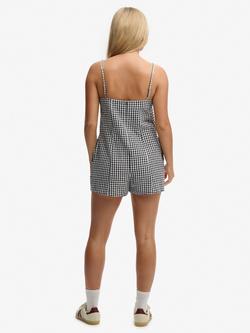 Superdry Gingham Cami Playsuit - view 2, Navy