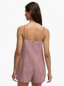 Superdry Gingham Cami Playsuit - view 2, Red