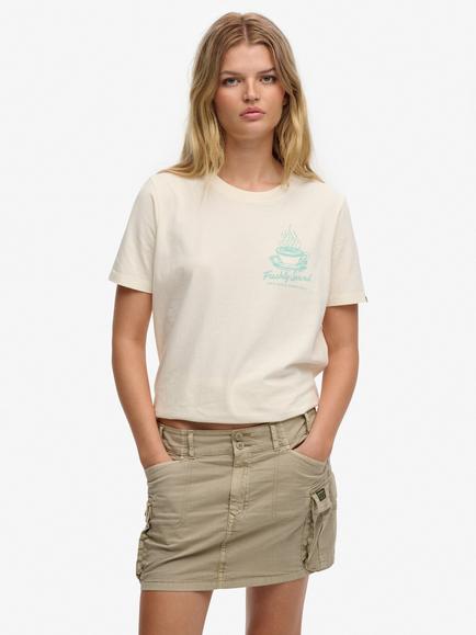 Superdry Roadside Trade Relaxed T-Shirt, Desert Bone/Off White
