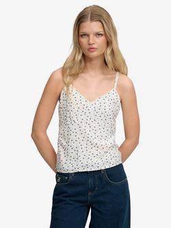 Superdry Floral Cami Top, Off White, Off White