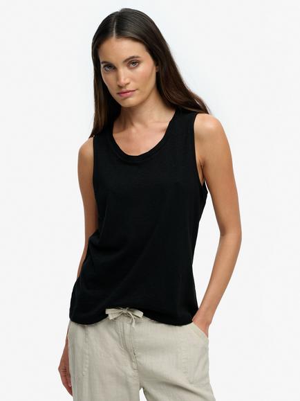 Superdry Scoop Neck Tank Top, Black