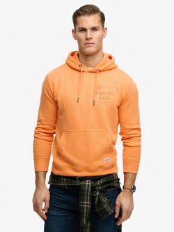 Superdry 1954 Company Cotton Rich Relaxed Fit Hoodie, Autumn Blossom Orange, Autumn Blossom Orange