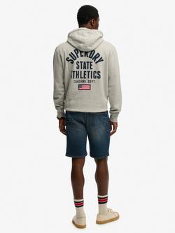 Superdry Vintage Straight Denim Shorts, Yokohama Dark Blue - view 2, Yokohama Dark Blue