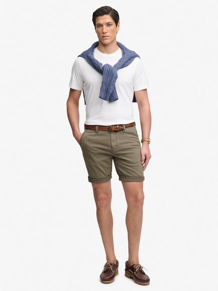 Superdry Utility Stretch Cotton Chino Shorts, Chive Green