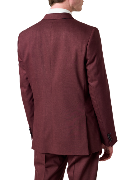 Paul Smith Wool Rich Twill Flannel Jacket, Burgundy/ Borde - view 2, Burgundy/ Borde