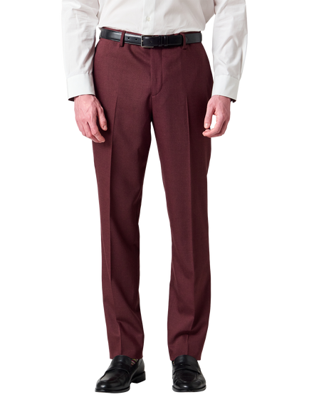PS Paul Smith Tailored Fit Twill Flannel Wool Rich Suit Trousers, Burgundy/Borde, Burgundy/ Borde