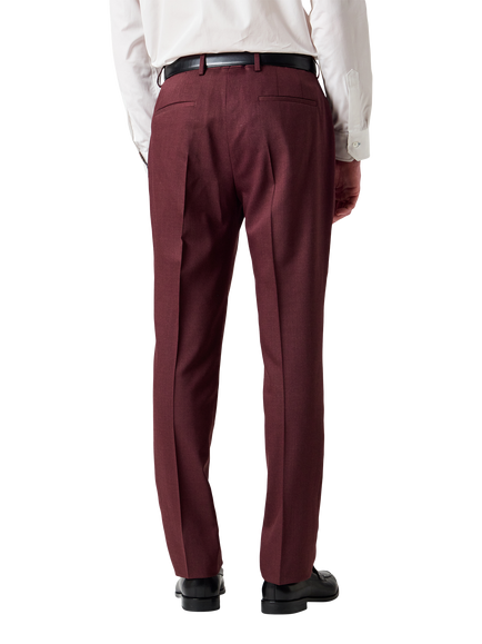 PS Paul Smith Tailored Fit Twill Flannel Wool Rich Suit Trousers, Burgundy/Borde - view 2, Burgundy/ Borde