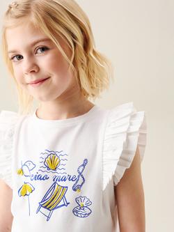 Angel & Rocket Kids' Mariella Ciao Mare T-Shirt, White - view 2, White