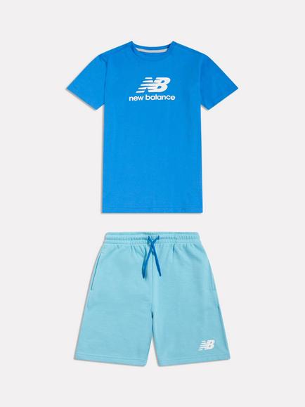New Balance Baby Stacked Graphic T-Shirt & Shorts Set, Blue Bird
