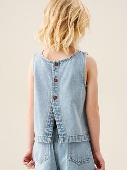 Angel & Rocket Kids' Sienna Denim Shell Top, Blue - view 2, Blue