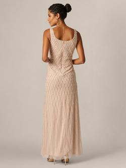 Adrianna Papell Beaded Mesh Sleeveless Gown, Shell - view 2, Shell