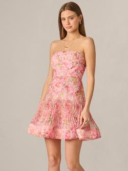 Adrianna By Adrianna Papell Flora Print Short Dress, Pink/Multi