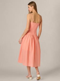 Adrianna By Adrianna Papell Seersucker A-Line Midi Dress, Coral - view 2, Coral