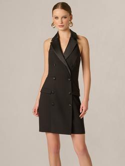 Adrianna By Adrianna Papell Stretch Crepe Tuxedo Dress, Black, Black