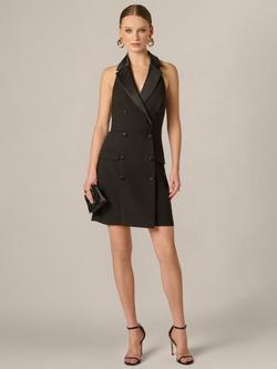Adrianna By Adrianna Papell Stretch Crepe Tuxedo Dress, Black - view 2, Black