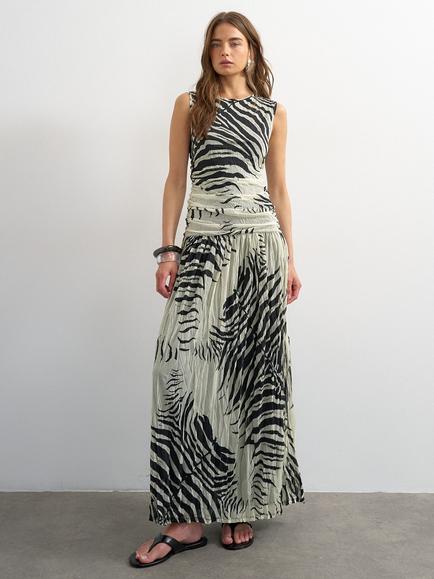 Topshop Zebra Print Sleeveless Maxi Dress, Black/White, Black/White