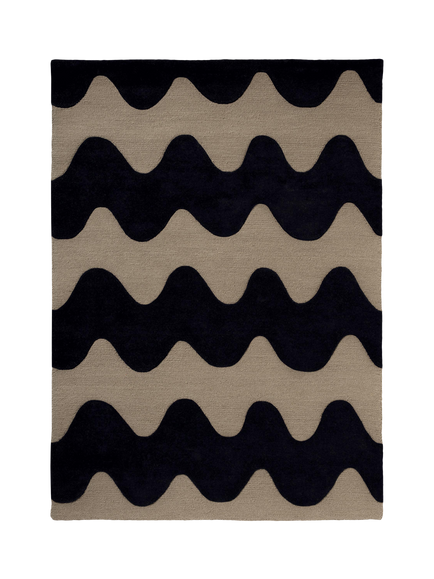 Marimekko Lokki Hand Tufted Pure Wool Rug, Black