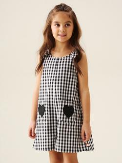 Angel & Rocket Kids' Delilah Gingham Dungarees, Black, Black