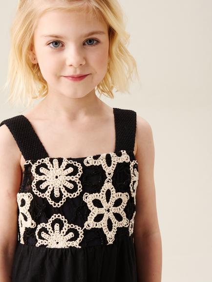 Angel & Rocket Kids' Illiana Crochet Jumpsuit, Black - view 2, Black