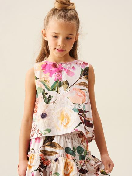 Angel & Rocket Kids' Dahlia Tie Back Shell Top, Multi, Multi
