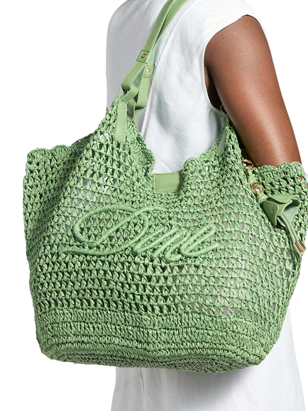 Dune London Dewdrop Raffia Shoulder Bag - view 2, Green