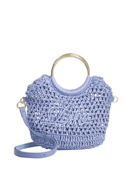 Dune London Dinidewdrop Textured Logo Grab Bag, Blue-Synthetic, Blue-synthetic