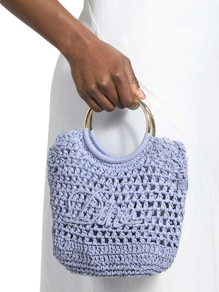 Dune London Dinidewdrop Textured Logo Grab Bag, Blue-Synthetic - view 2, Blue-synthetic