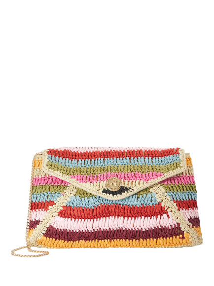 Dune London Essentials Raffia Clutch Bag, Multi, Multi