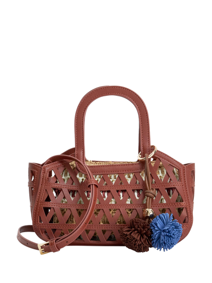 Dune London Dundee Woven Raffia Grab Bag, Burgundy, Burgundy