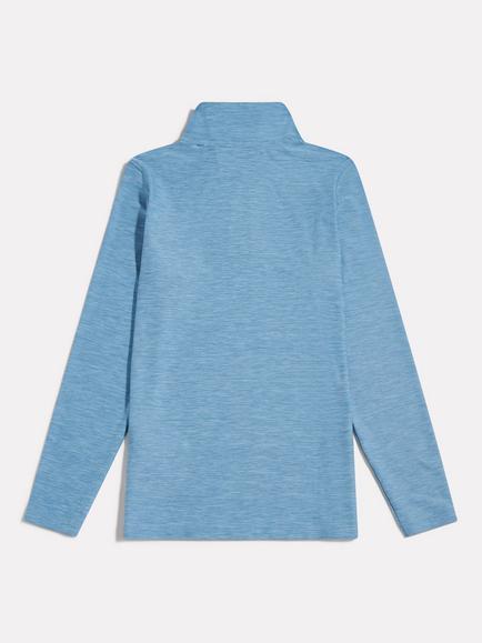 New Balance Kids' Athletics Quarter Zip Funnel Neck Top, Heron Blue - view 2, Heron Blue