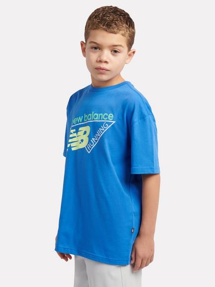 New Balance Kids' Running Graphic T-Shirt, Blue Bird - view 2, Blue Bird