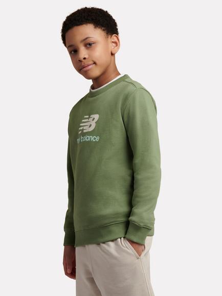New Balance Kids' Cotton Blend Crew Neck Sweatshirt, Oregano - view 2, Oregano