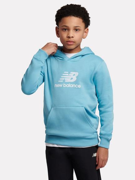 New Balance Kids' Cotton Blend Stack Logo Hoodie, Taffy Blue, Taffy Blue