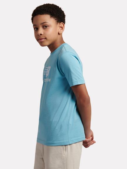 New Balance Kids' Cotton Crew Neck T-Shirt, Taffy Blue - view 2, Taffy Blue