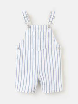 Mango Baby Striped Square Neck Shorts Dungarees, Off White, Off White