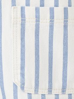 Mango Baby Striped Square Neck Shorts Dungarees, Off White - view 2, Off White