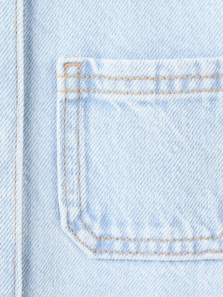 Mango Baby Long Sleeve Boxy Fit Denim Jacket, Light Blue - view 2, Light Blue
