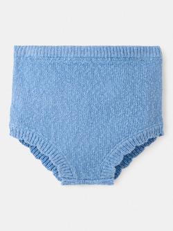 Mango Baby Knitted Brief Shorts, Blue, Blue