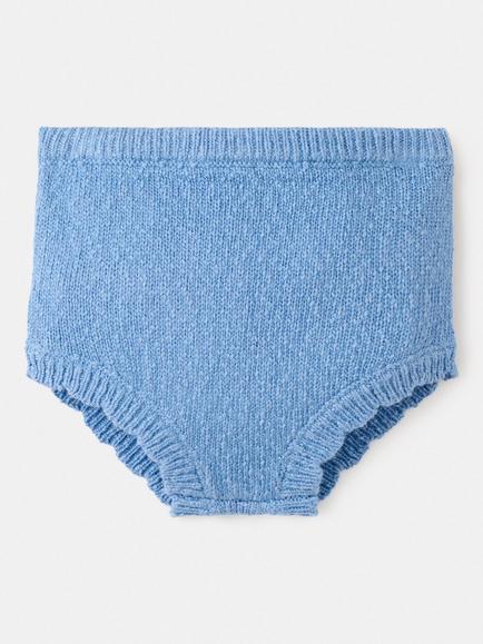 Mango Baby Knitted Brief Shorts, Blue, Blue