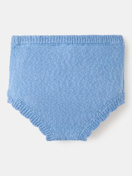 Mango Baby Knitted Brief Shorts, Blue - view 2, Blue